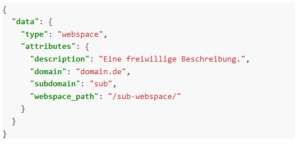 Beispiel: Anlegen einer Subdomain über die API